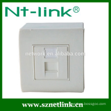 Factory price 80*80mm single port face plate for cat6/cat5e with bottom box,suitable for module jack